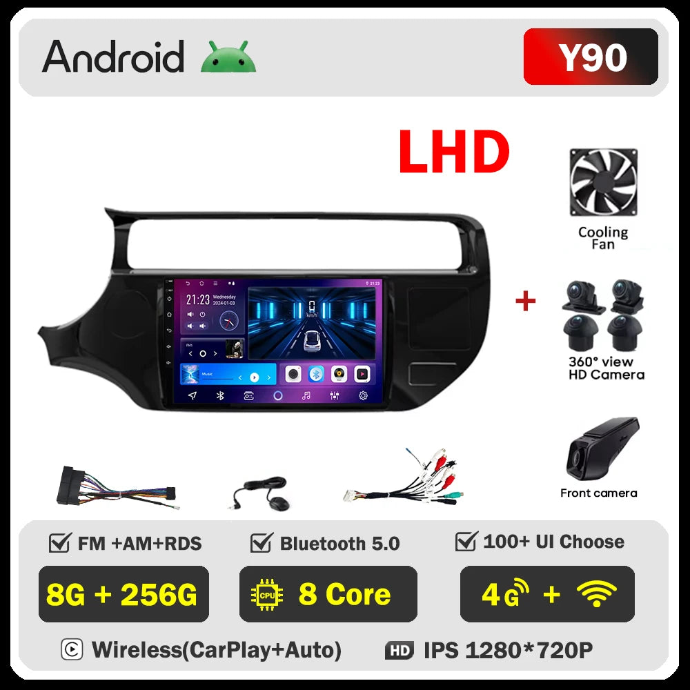 Android Car Radio For Kia RIO K3 2015-2017 LHD RHD Multimedia Auto Player Touch Screen GPS Navigation No 2din DVD 5G Wifi Video