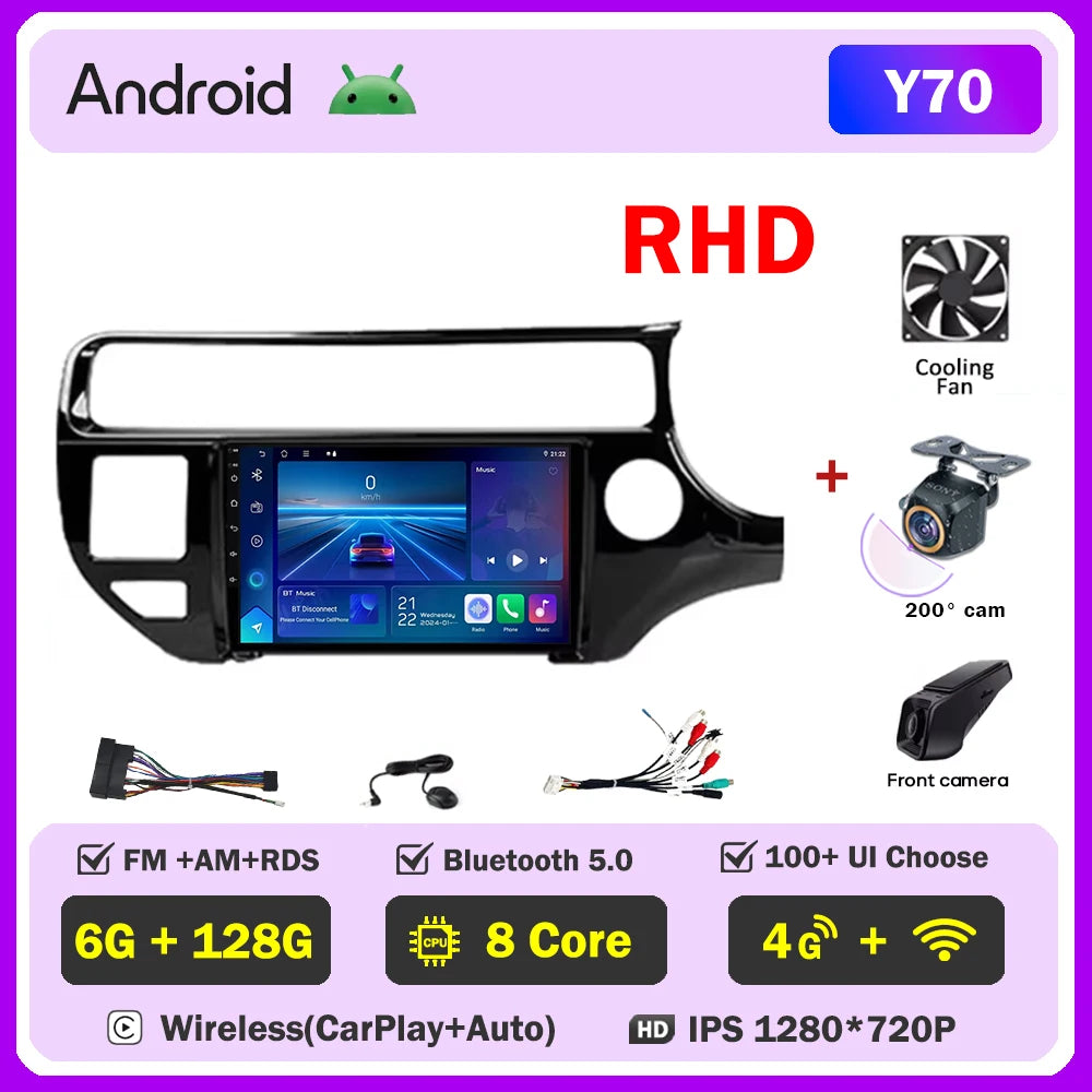 Android Car Radio For Kia RIO K3 2015-2017 LHD RHD Multimedia Auto Player Touch Screen GPS Navigation No 2din DVD 5G Wifi Video