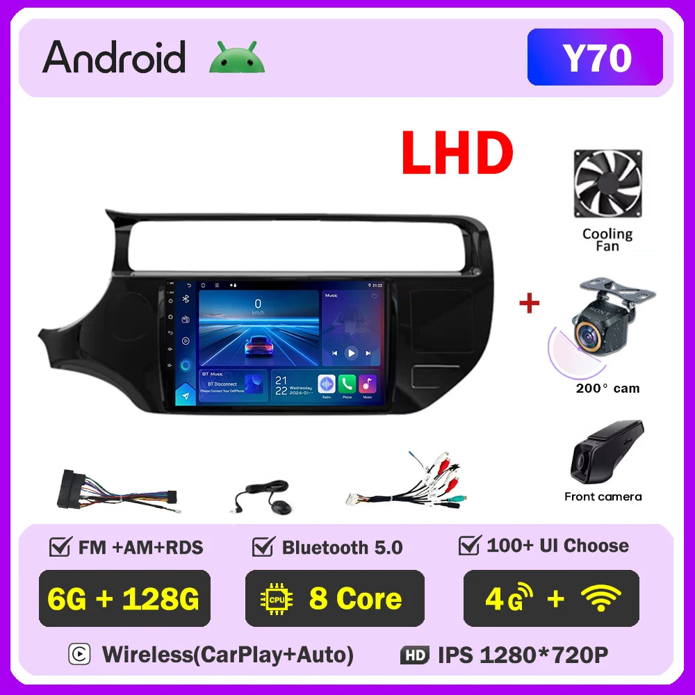 Android Car Radio For Kia RIO K3 2015-2017 LHD RHD Multimedia Auto Player Touch Screen GPS Navigation No 2din DVD 5G Wifi Video