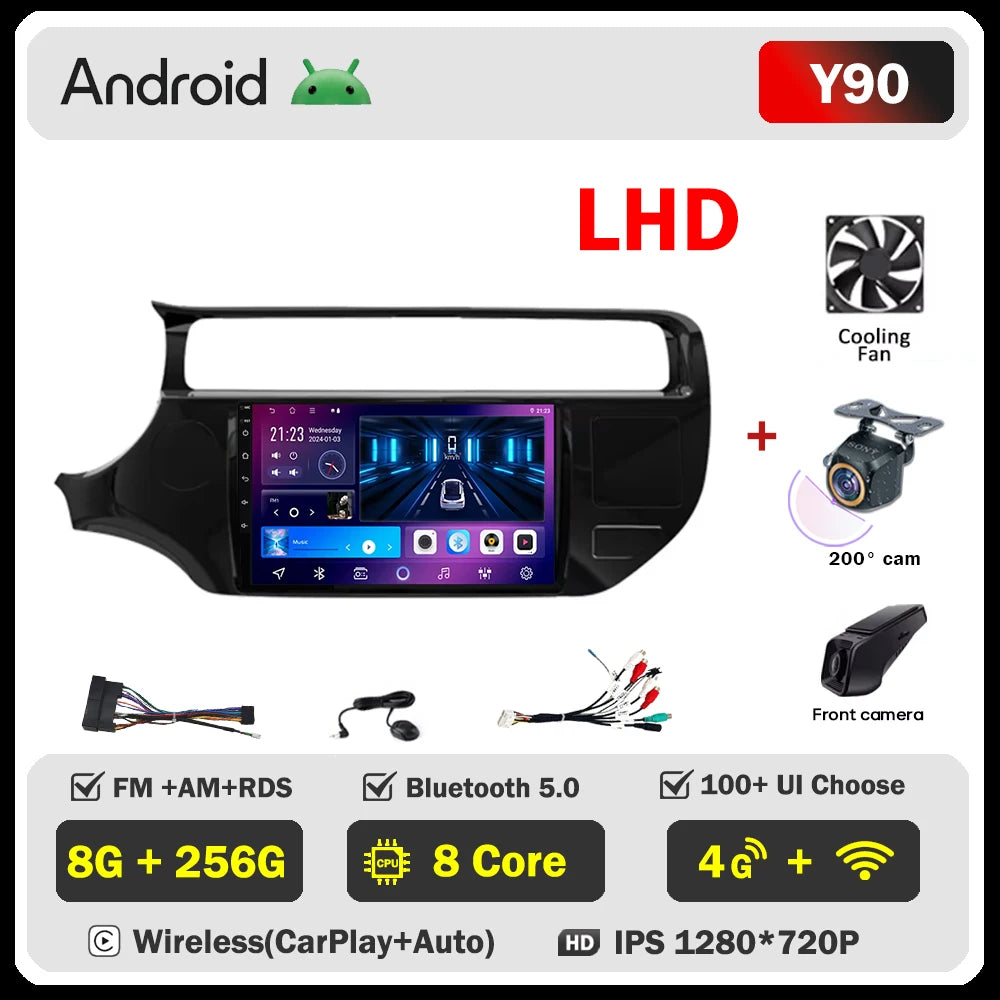 Android Car Radio For Kia RIO K3 2015-2017 LHD RHD Multimedia Auto Player Touch Screen GPS Navigation No 2din DVD 5G Wifi Video