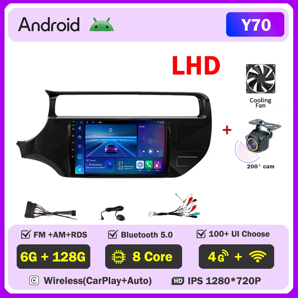 Android Car Radio For Kia RIO K3 2015-2017 LHD RHD Multimedia Auto Player Touch Screen GPS Navigation No 2din DVD 5G Wifi Video