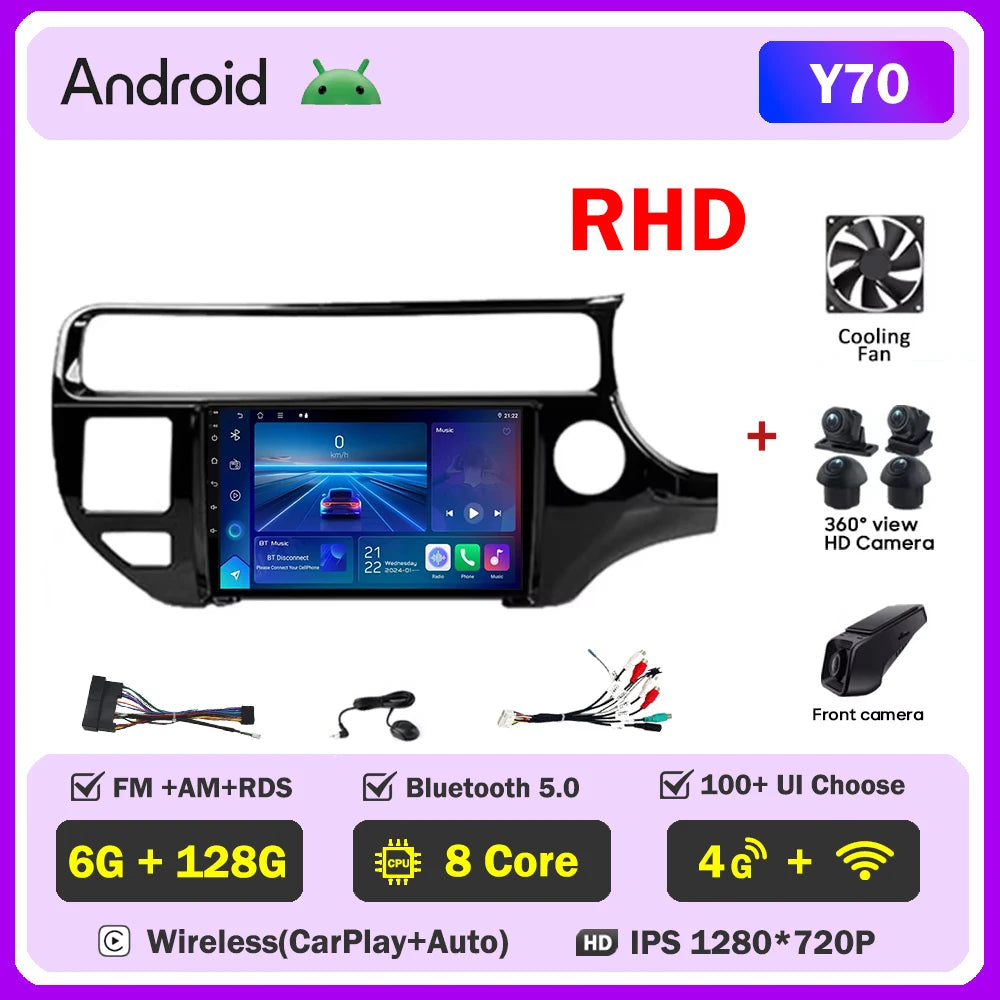 Android Car Radio For Kia RIO K3 2015-2017 LHD RHD Multimedia Auto Player Touch Screen GPS Navigation No 2din DVD 5G Wifi Video