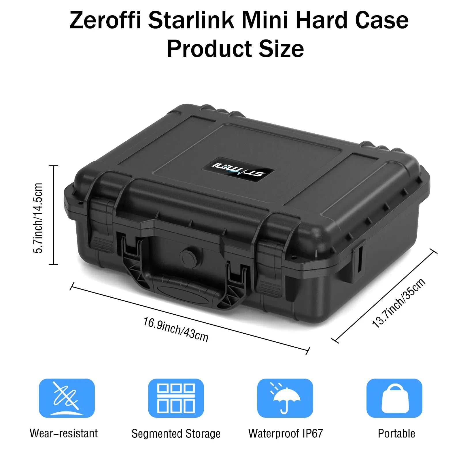 Starlink Mini Case IP67 Waterproof Carrying Case for Travel, Portable Protective Hard Case with Molded Foam for Starlink Mini