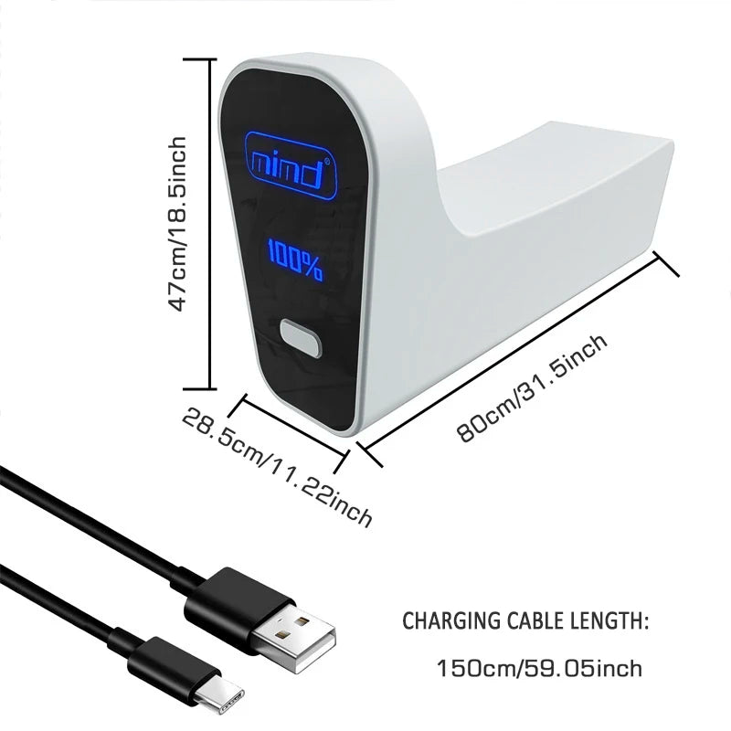 SND-2032 Portable Back Clip Battery Pack (2000mAh Li-ion Battery) for PS5 Controller with LED Digital Display