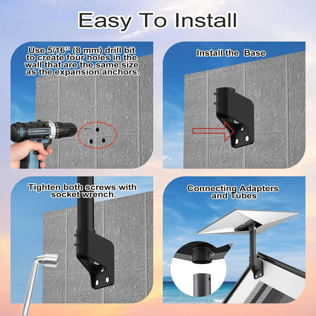 For Starlink Gen 3 360 Adjustable Rotatable Best Signal Roof Mount for Starlink V3 Short Wall Pole Bracket Mounting Kit
