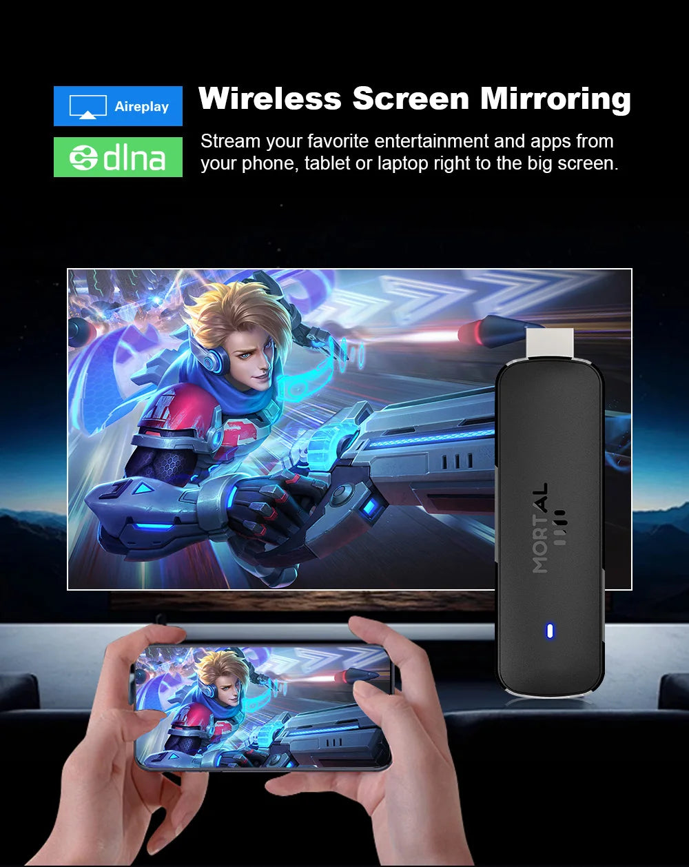 Mortal Q8 Allwinner H313 Quad-core CortexA53 Android14 Support 8K Decoding Bluetooth Voice Remote Control Smart Android TV Stick