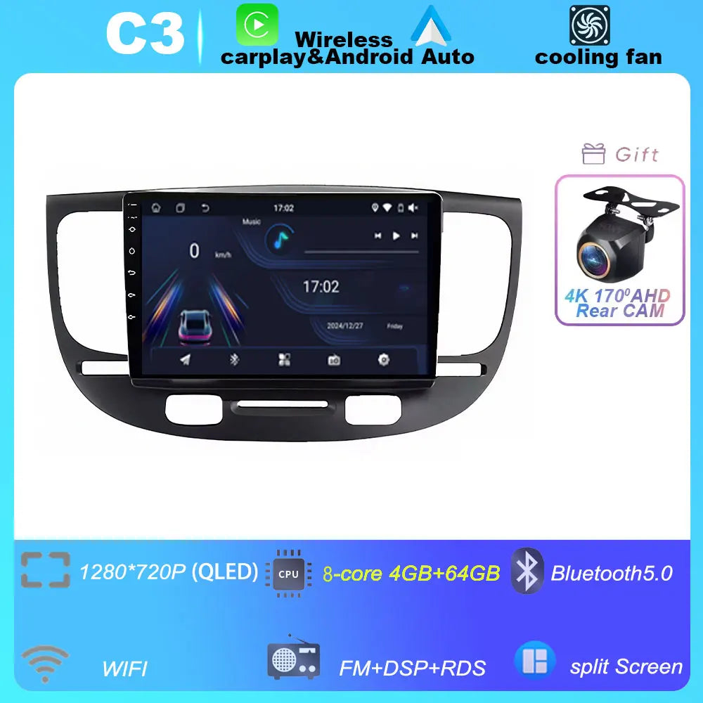 Car Radio For Kia RiO 2 RIO2 2005-2011 Wireless CarPlay Android Auto Multimedia Player Touch Screen GPS Navigation No 2din DVD