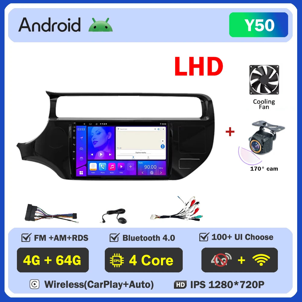 Android Car Radio For Kia RIO K3 2015-2017 LHD RHD Multimedia Auto Player Touch Screen GPS Navigation No 2din DVD 5G Wifi Video