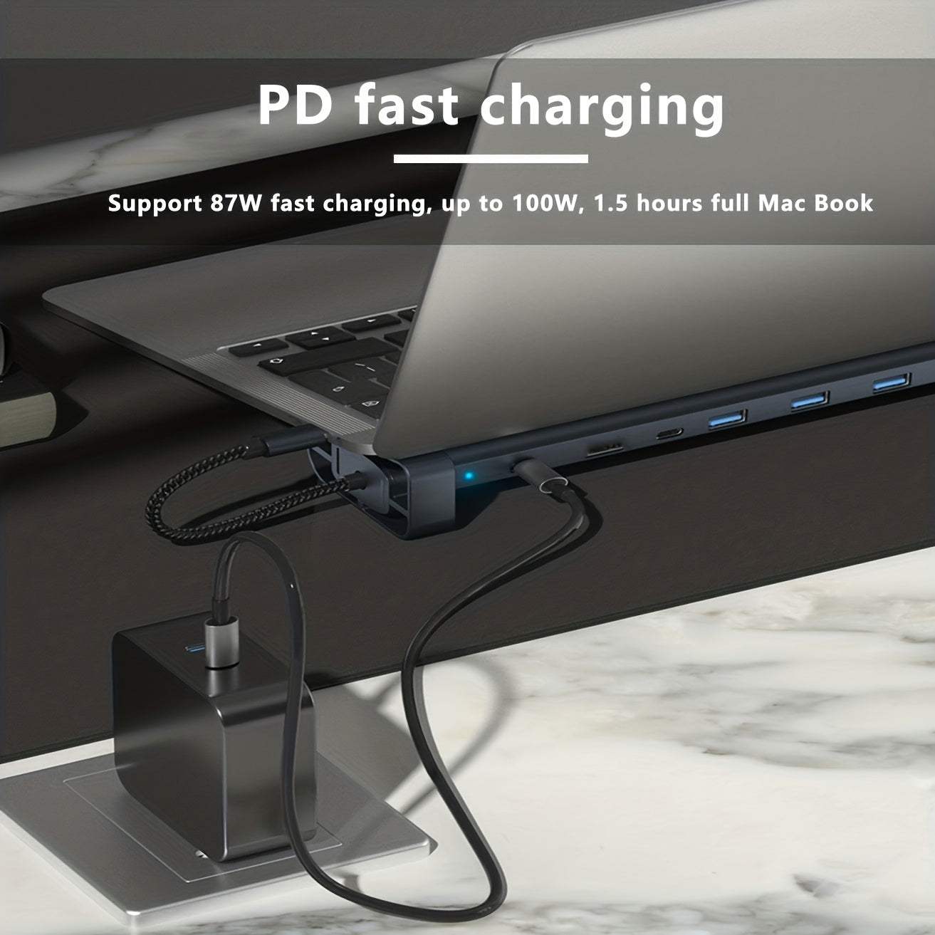 Wowssyo USB C Docking Station, 10in 1 Triple Display USB C Hub with 4KHDTV+PD 100W+RJ45 Ethernet+SD/TF +Audio+ USB 3.0, for MacBook & Windows