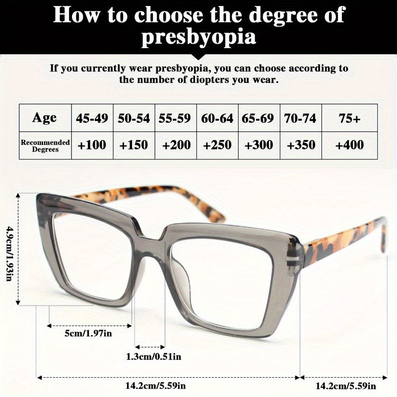 1-Pair Women's Retro Reading Glasses with +1.0 to +4.0 Magnification - Non-Prescription Lens Power, Spring Hinges & Multi-Focal PC Frame - Red/Black/Tortoise/White/Gray/Black & Clear/ - Presbyopia Correction Glasses for Books