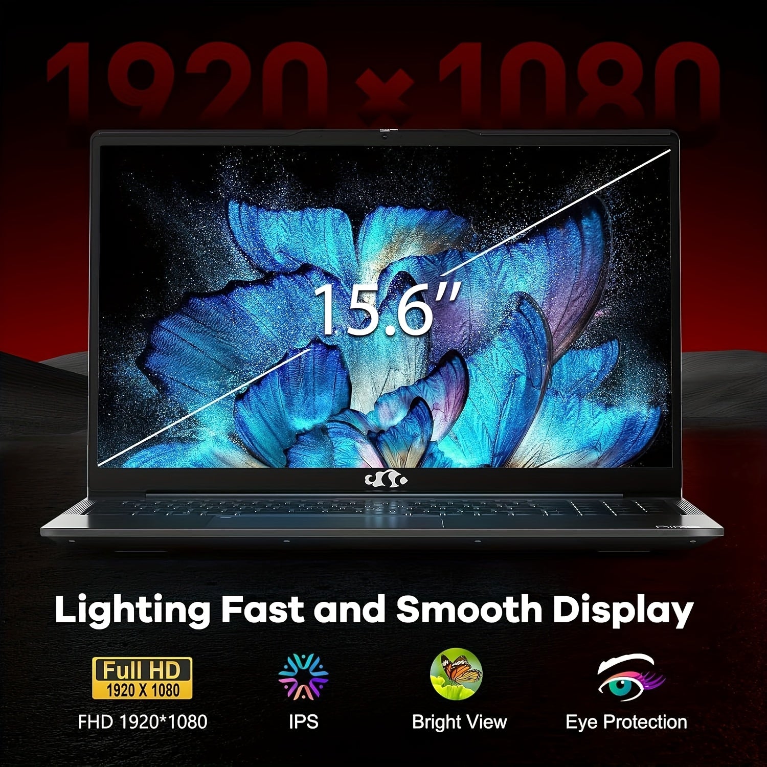 15.6 Gaming-Laptop, 6-Cores AMD Ryzen 5 6600H 660m 6nm GPU, 32GB DDR5 1TB SSD 100W Type-C FHD IPS Business-Laptop-Computer with Fingerprint Backlit Keyboard WiFi5