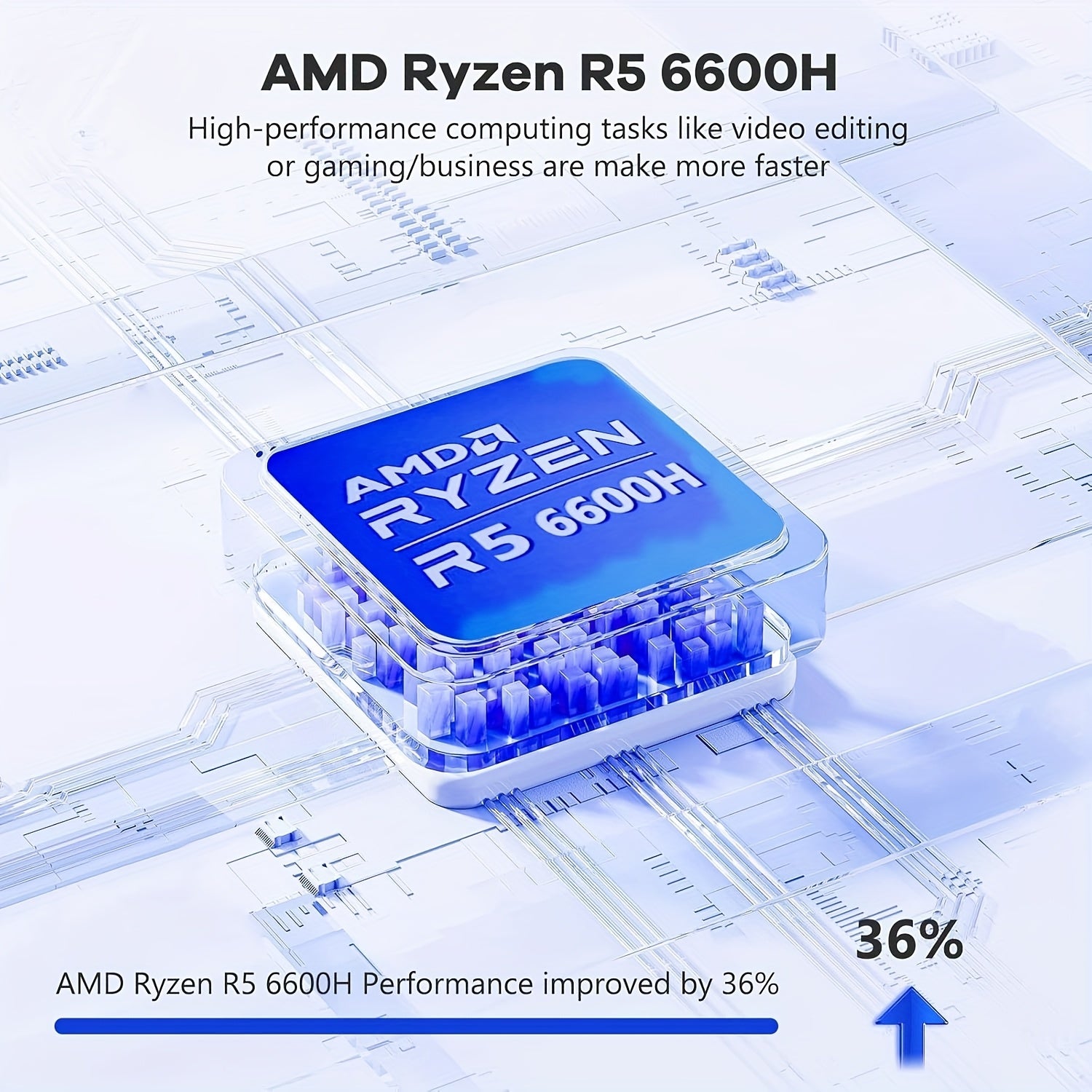 15.6" IPS FHD Gaming Laptop, AMD Ryzen 5 6600H 6-Cores 660m GPU 32GB DDR5 RAM 1TB SSD (Beat I7-1165G7, Up to 4.5GHz)Computer with 100W GaN Type C Fingerprint Backlit Keyboard Wi-Fi6 Business Laptop (Blue/Red/Silvery)