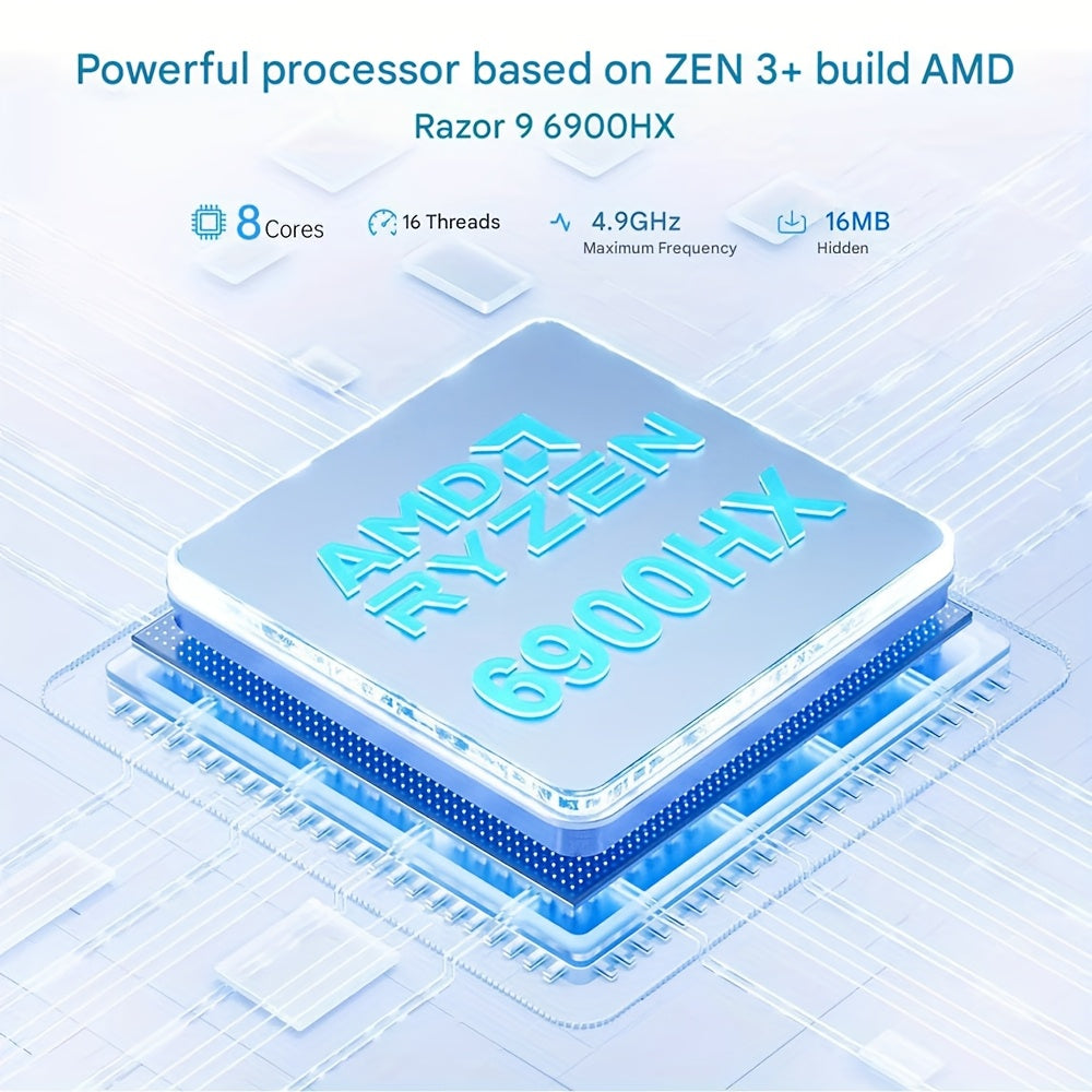 ACEMAGIC Gaming Laptop, Laptop with AMD Ryzen 9 6900HX (8C/16T, Up to 4.9GHz), 16GB DDR5 512GB NVMe SSD Laptop Computer, 16-inch FHD Display, WiFi 6, 53Wh Battery