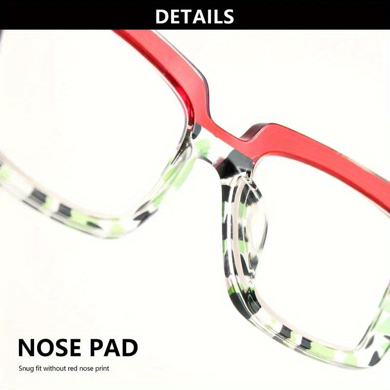 1-Pair Women's Retro Reading Glasses with +1.0 to +4.0 Magnification - Non-Prescription Lens Power, Spring Hinges & Multi-Focal PC Frame - Red/Black/Tortoise/White/Gray/Black & Clear/ - Presbyopia Correction Glasses for Books