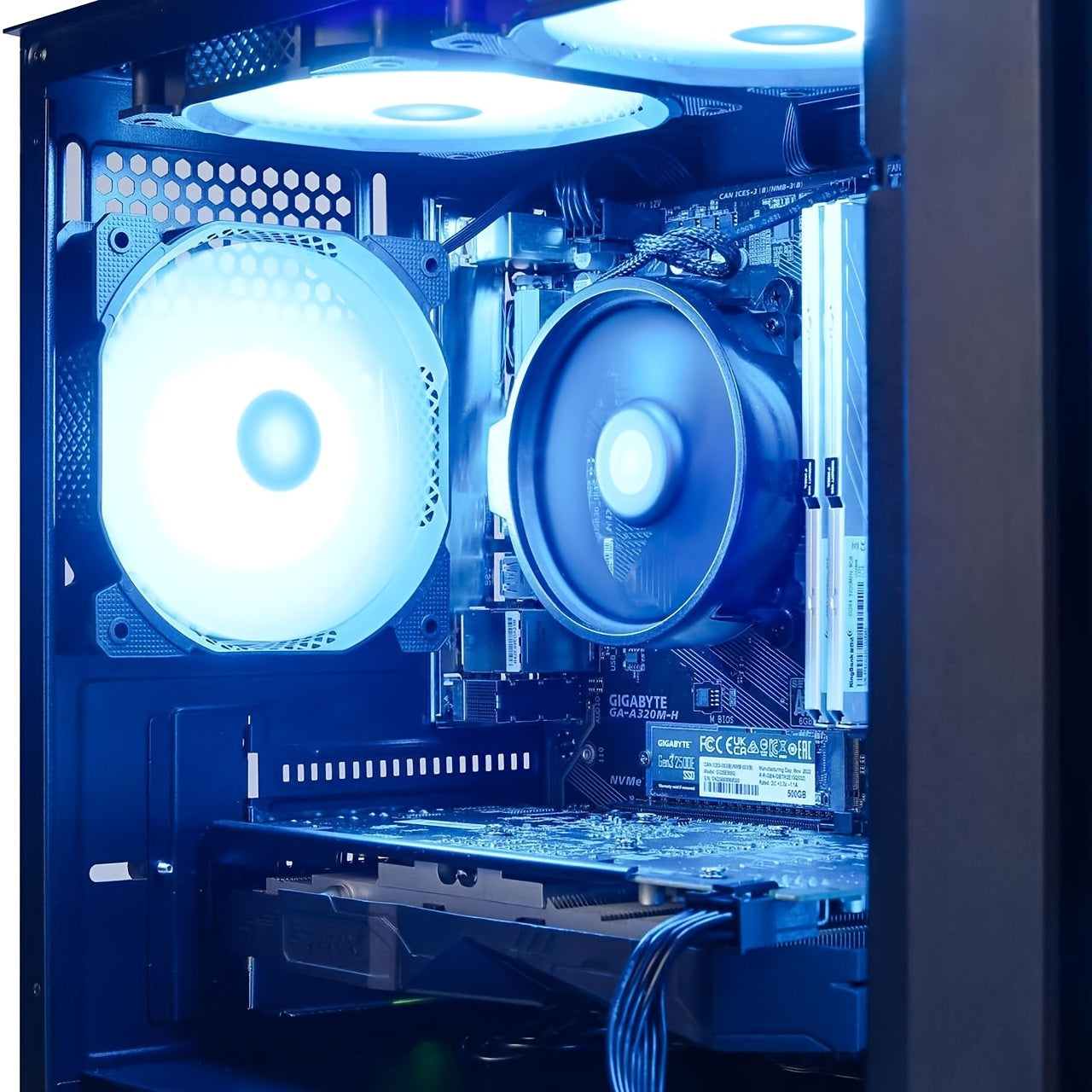 MXZ Gaming PC Desktop Computer, AMD Ryzen 3 4100 3.6GHz, GTX1660S, 16GB (8G*2)DDR4, NVME 500GB SSD, 6RGB Fans, Gamer Desktop Computer(R3 4100|GTX1660S)