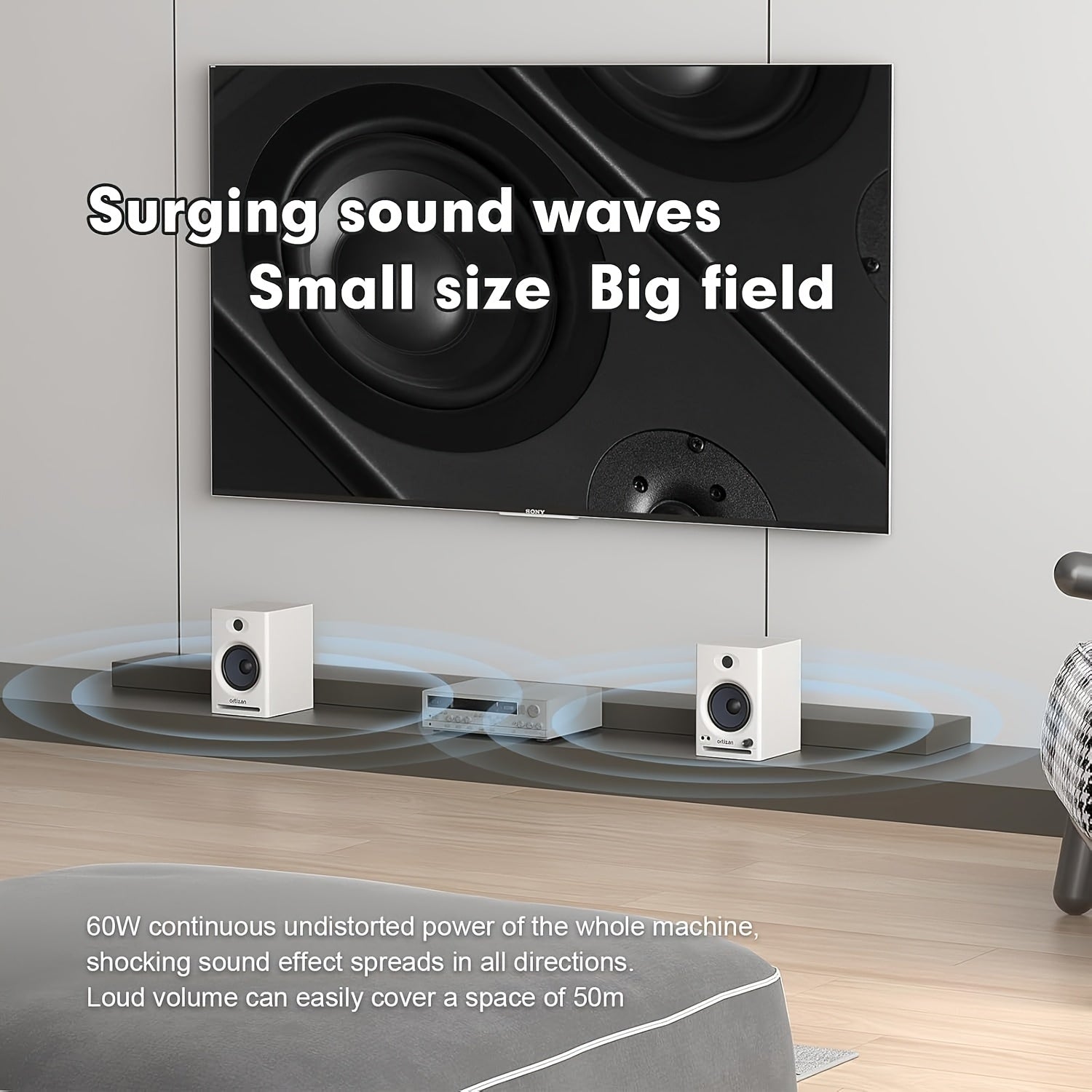 Ortizan C7 Dual-mode Wireless Computer Monitor Game Bookshelf Speaker, Wireless 5.3, 2.0 Recording Studio Monitor, Active Monitoring Speaker for Near-field Music Production. Pair, White/Black, ORTIZAN