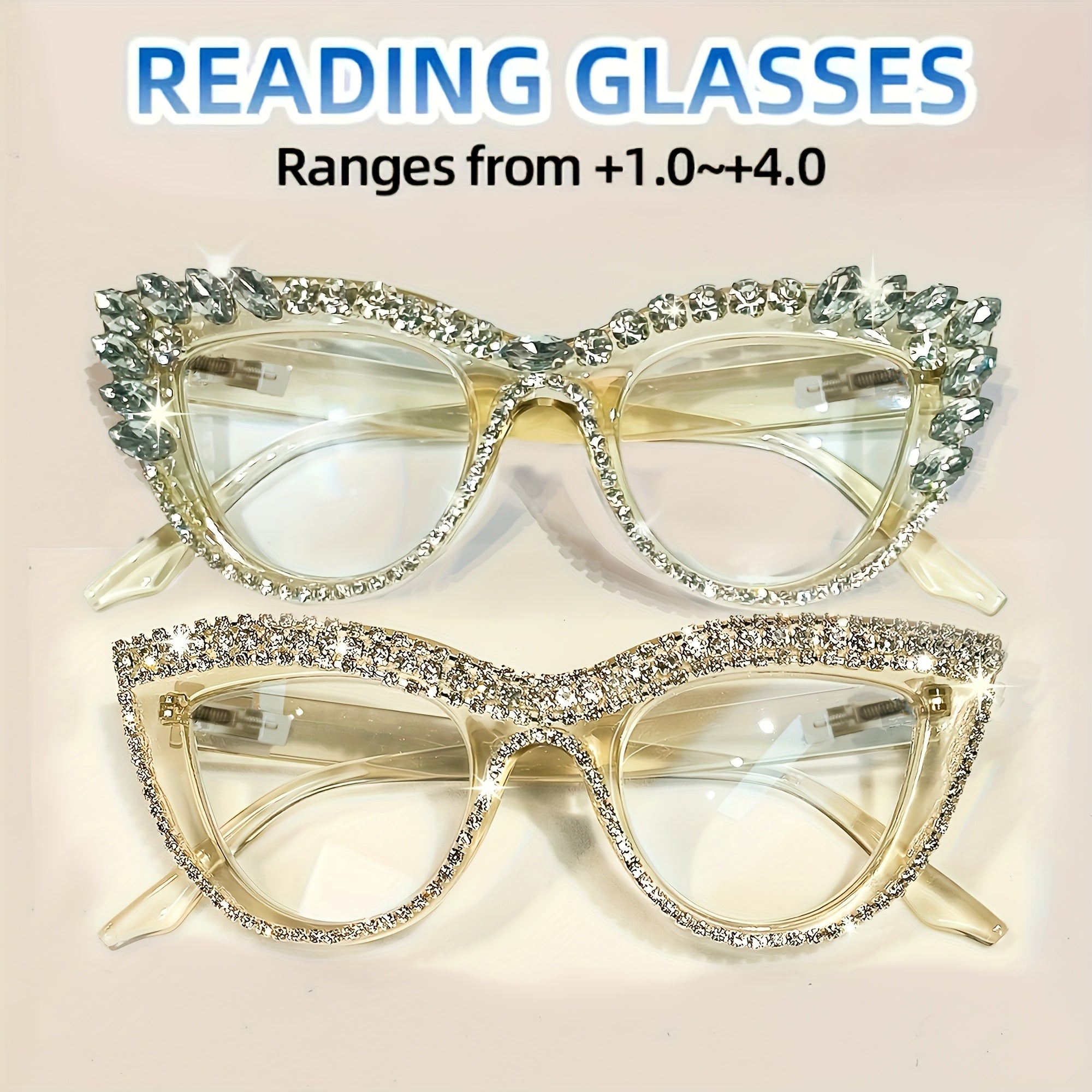2pcs Fashion Minimalist Cat Eye Reading Glasses Computer Readers for Women Men +1.0 to +4.0